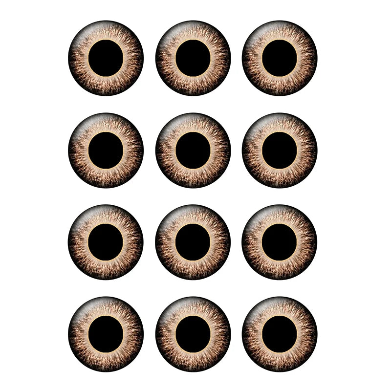 12pairs/bag 14mm Eyes Chips Suitable for Blythe Doll Super Thin Pupil Glass Cabochons DIY Accessories Bulk Items Wholesale H214