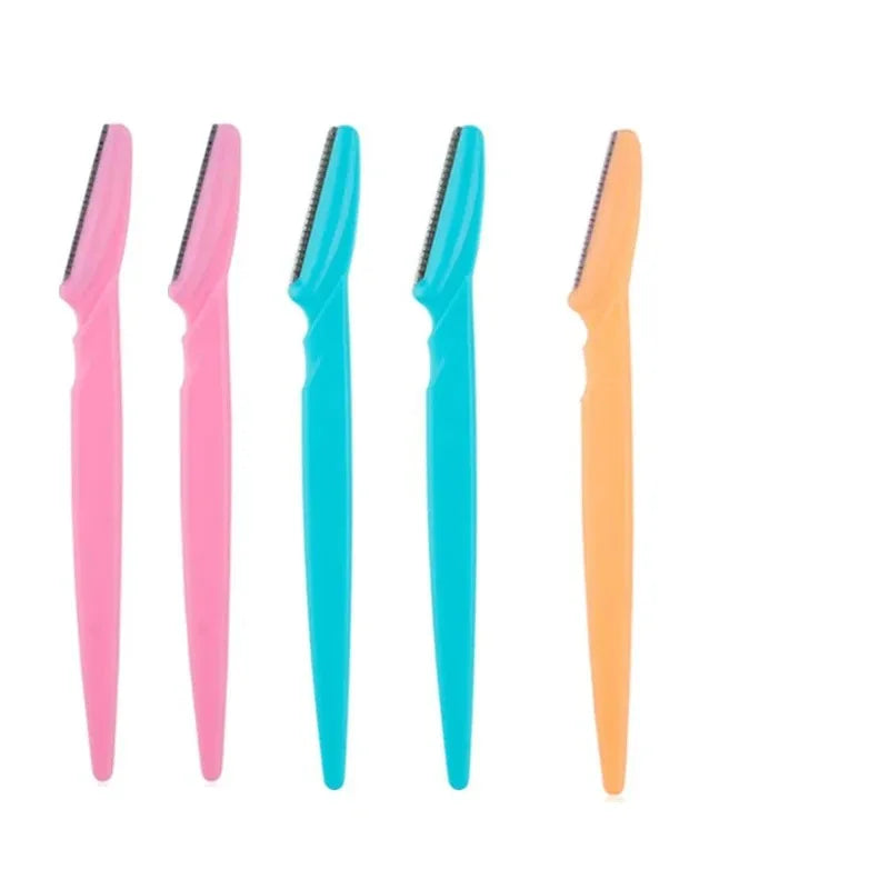 12 Pcs Mix Color Eyebrow Razor Women Face And Body Safe Trimmer Hair Shaver Eye Brow Remover With Cover Small Makeup Tools Set