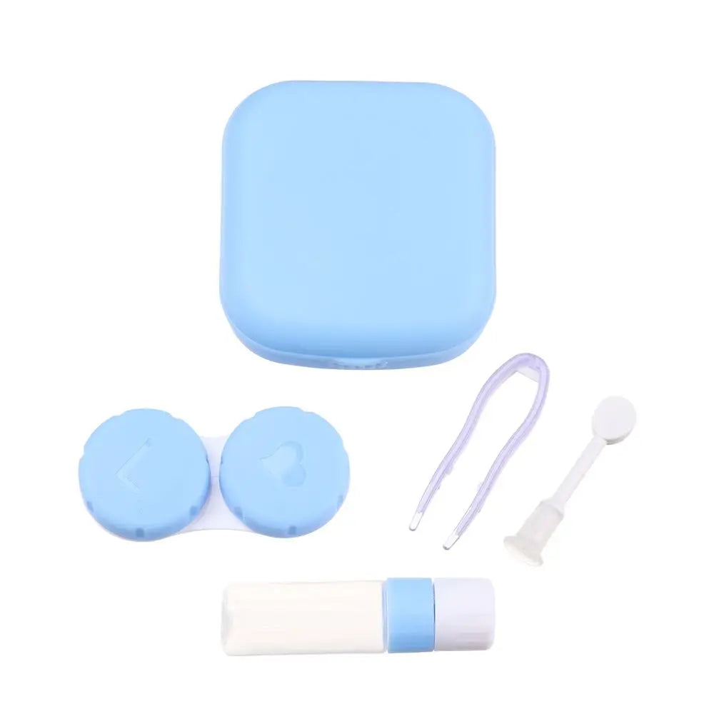 1PC contact lens case square travel portable solid color lens cover container holder storage soaking box fashion accessories