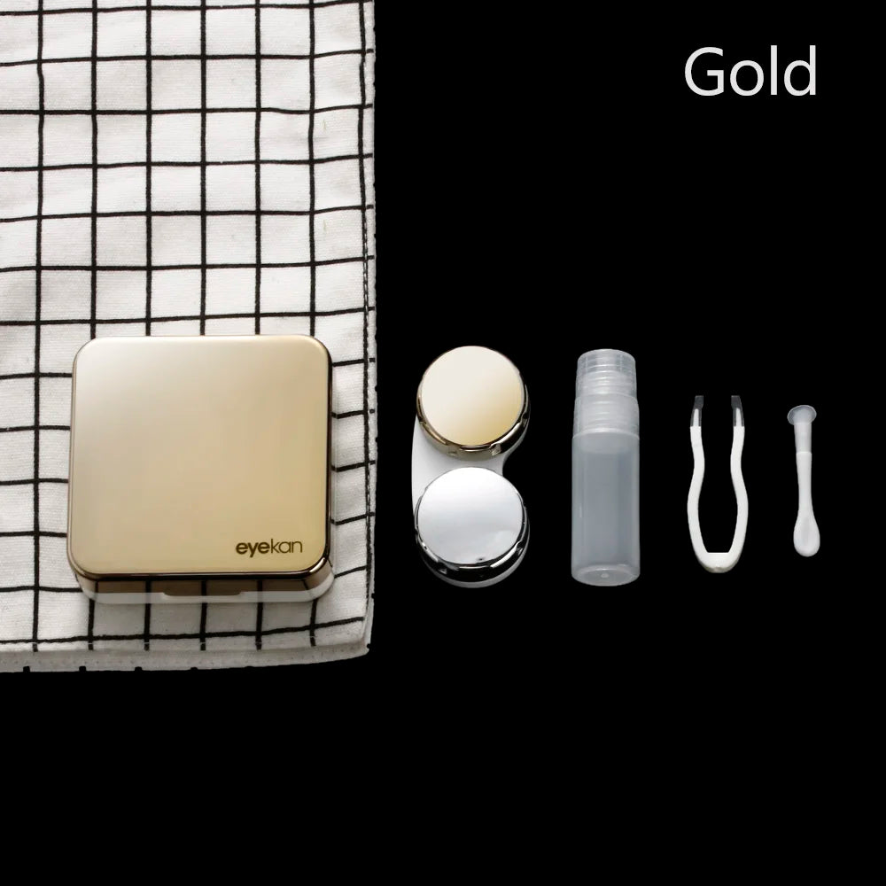 1PC contact lens case square travel portable solid color lens cover container holder storage soaking box fashion accessories