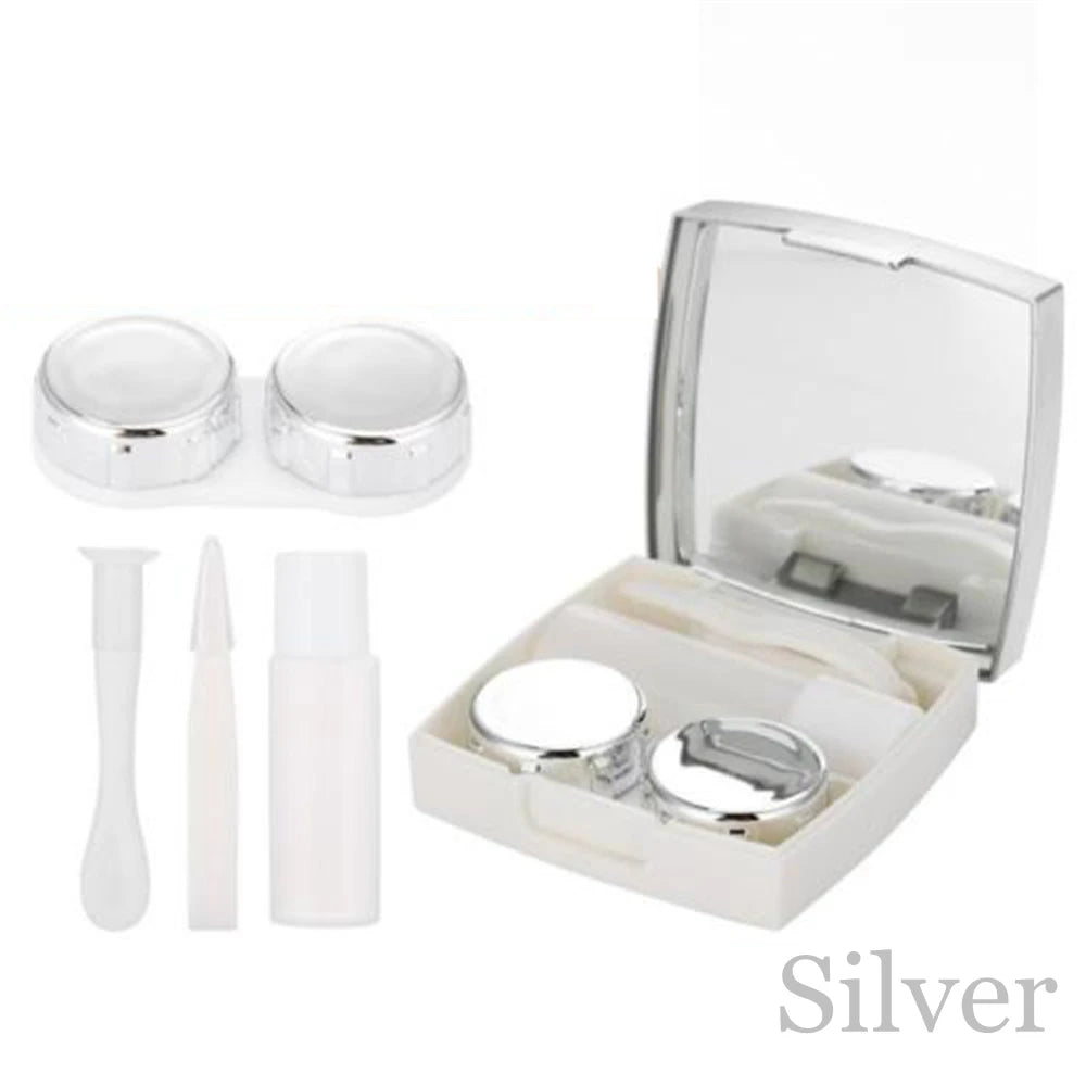 1PC contact lens case square travel portable solid color lens cover container holder storage soaking box fashion accessories