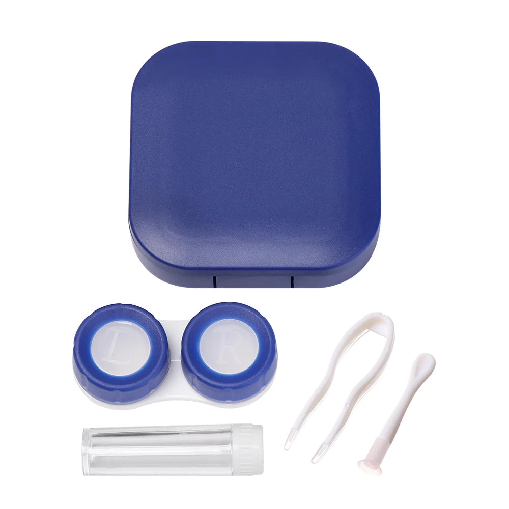 1PC contact lens case square travel portable solid color lens cover container holder storage soaking box fashion accessories