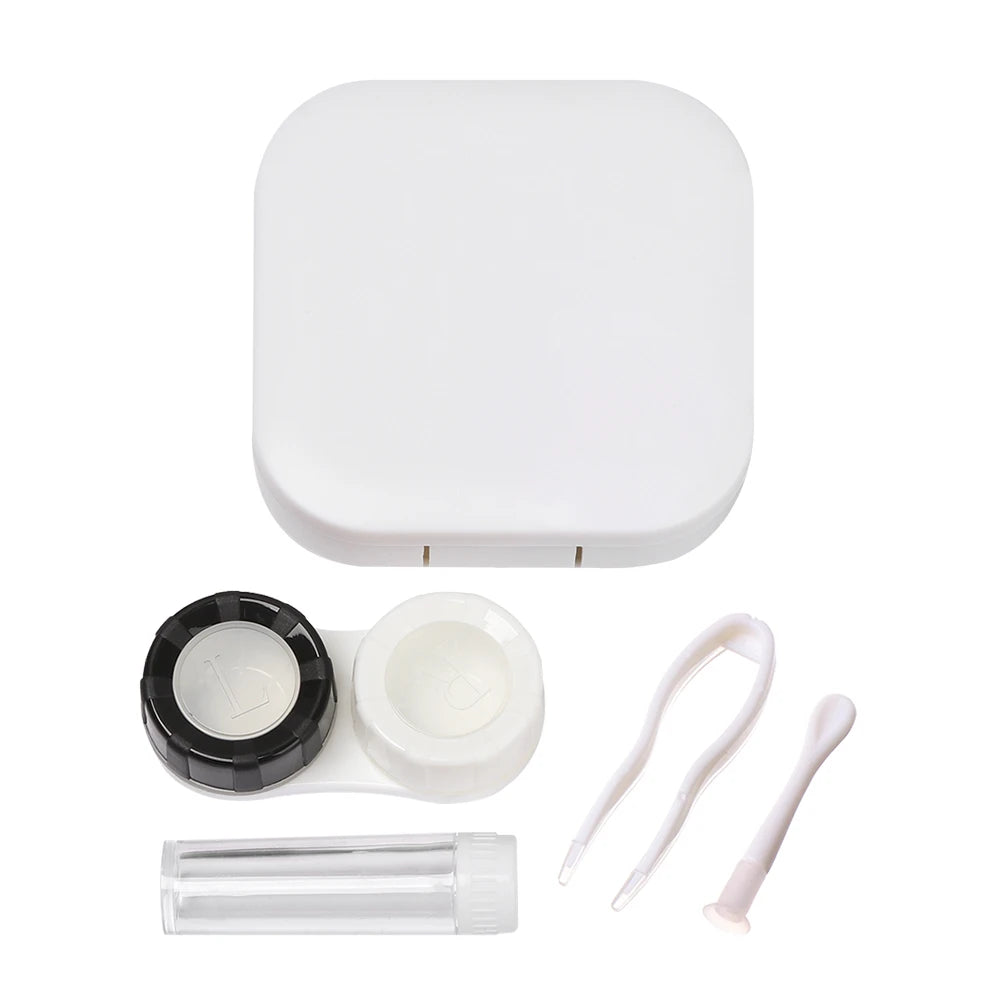 1PC contact lens case square travel portable solid color lens cover container holder storage soaking box fashion accessories