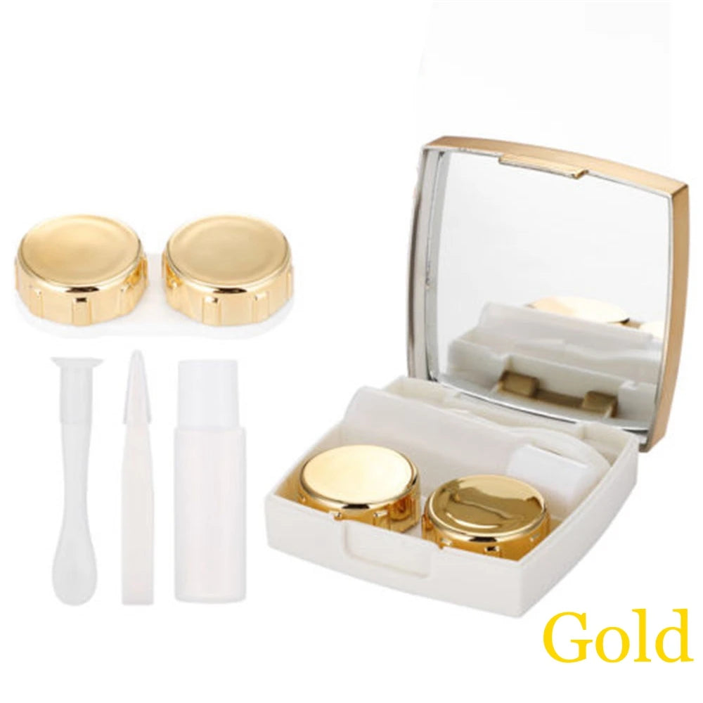 1PC contact lens case square travel portable solid color lens cover container holder storage soaking box fashion accessories