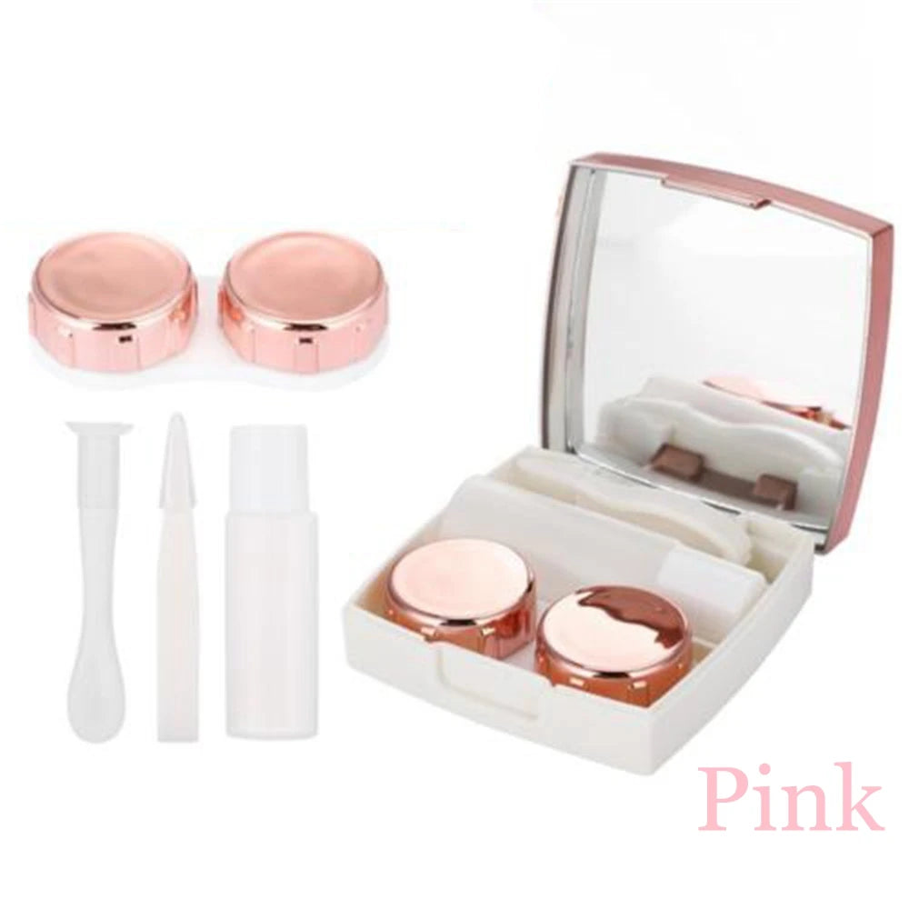 1PC contact lens case square travel portable solid color lens cover container holder storage soaking box fashion accessories