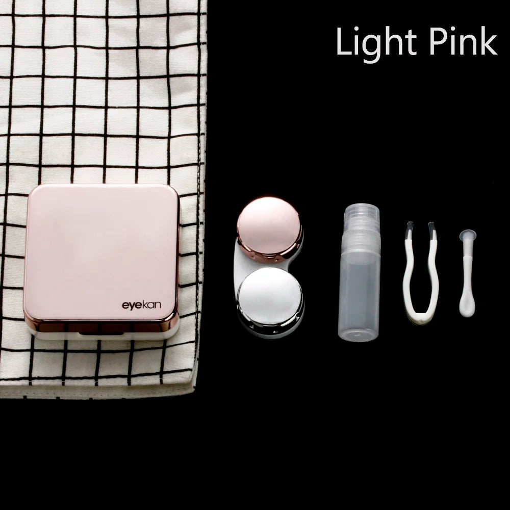 1PC contact lens case square travel portable solid color lens cover container holder storage soaking box fashion accessories