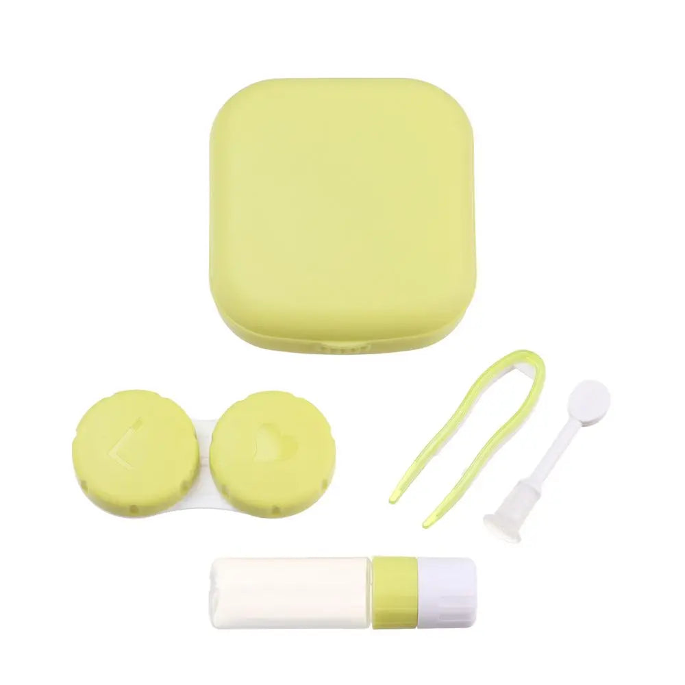 1PC contact lens case square travel portable solid color lens cover container holder storage soaking box fashion accessories