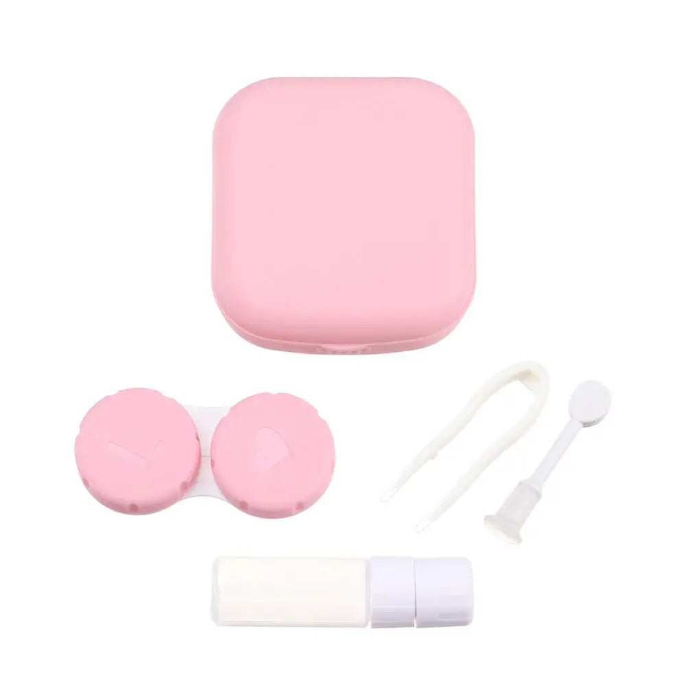 1PC contact lens case square travel portable solid color lens cover container holder storage soaking box fashion accessories