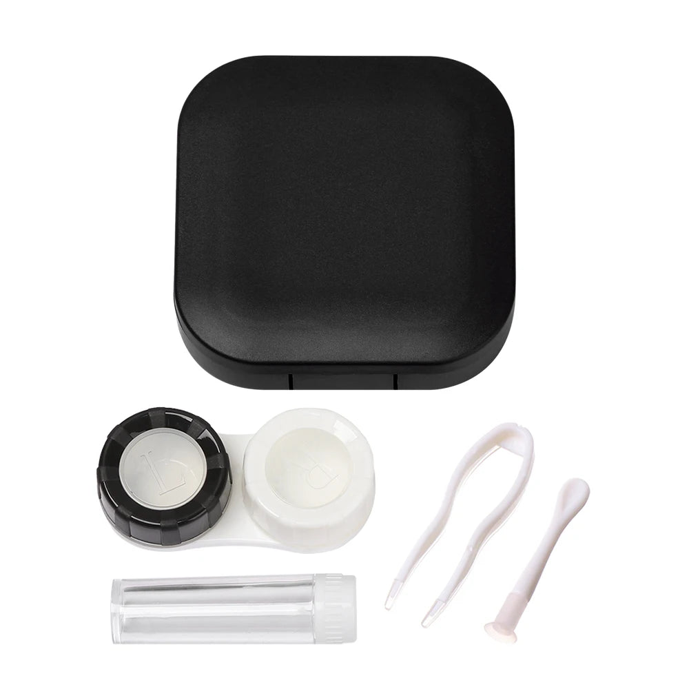 1PC contact lens case square travel portable solid color lens cover container holder storage soaking box fashion accessories