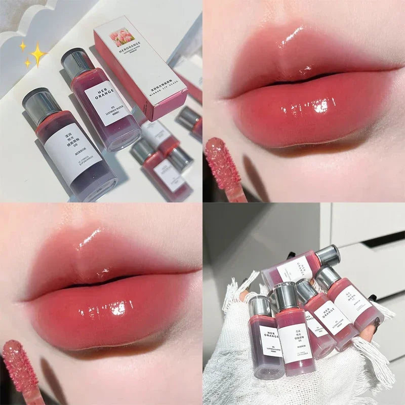 Watery Light Clear Lip Glaze Lasting Hydration Lip Gloss Glassy Mirror Lipgloss Silky Moisturizing Non Fading Liquid Lipstick