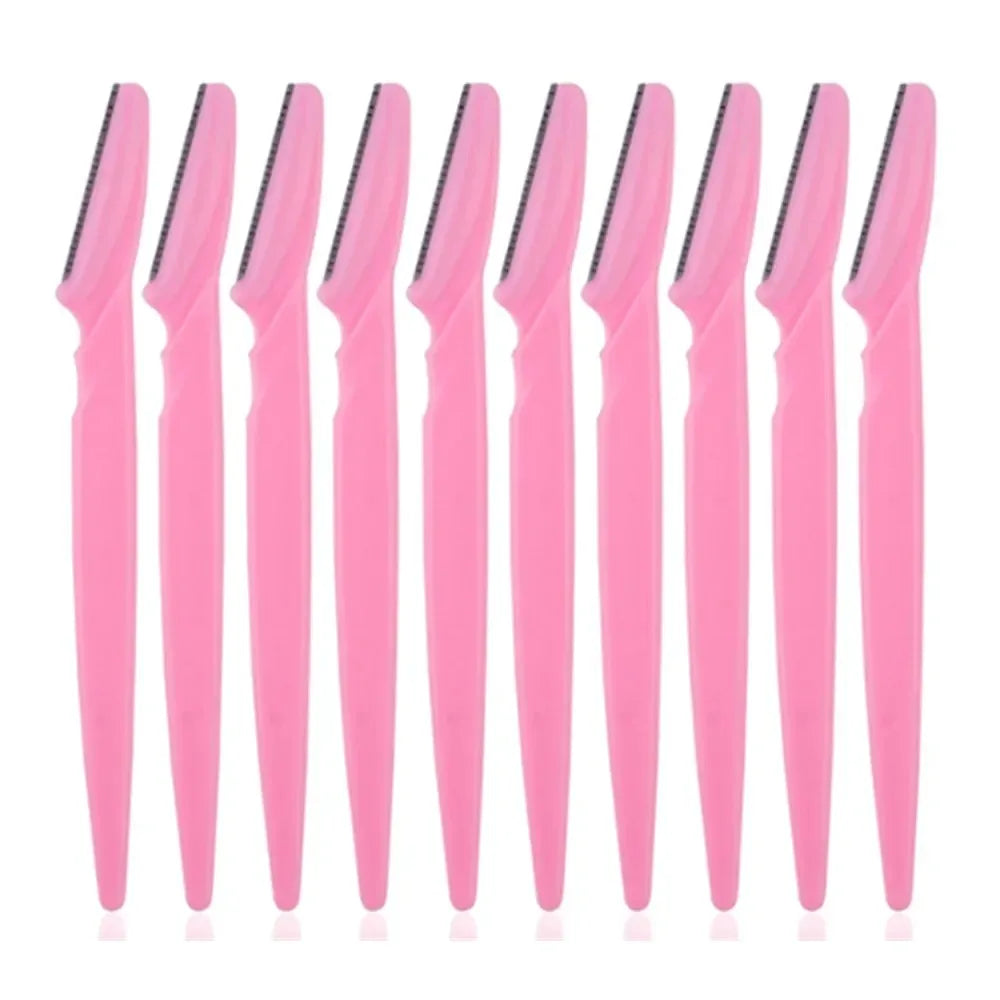 12 Pcs Mix Color Eyebrow Razor Women Face And Body Safe Trimmer Hair Shaver Eye Brow Remover With Cover Small Makeup Tools Set