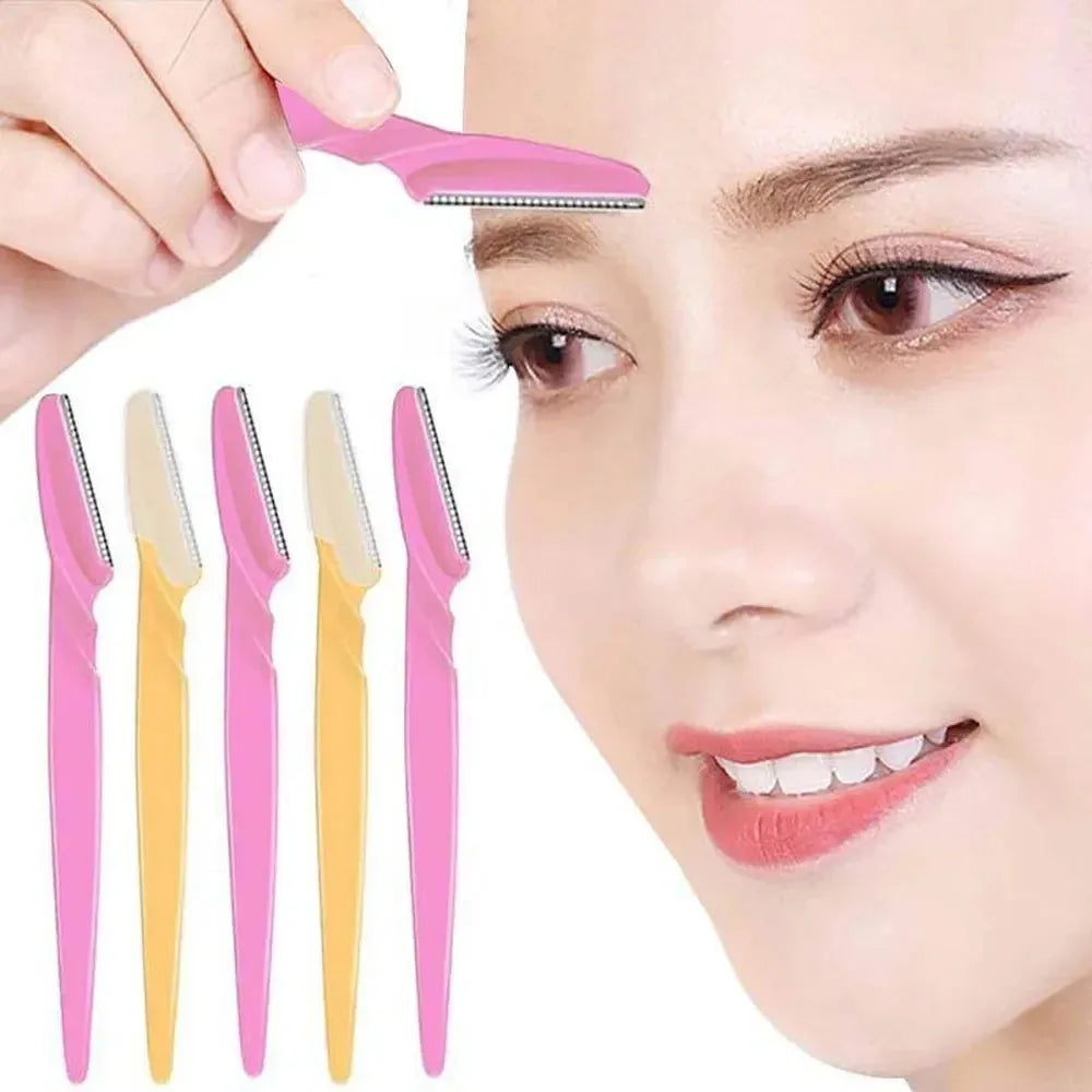 12 Pcs Mix Color Eyebrow Razor Women Face And Body Safe Trimmer Hair Shaver Eye Brow Remover With Cover Small Makeup Tools Set