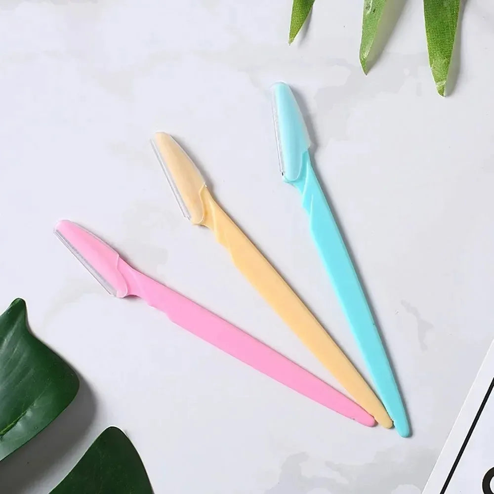 12 Pcs Mix Color Eyebrow Razor Women Face And Body Safe Trimmer Hair Shaver Eye Brow Remover With Cover Small Makeup Tools Set