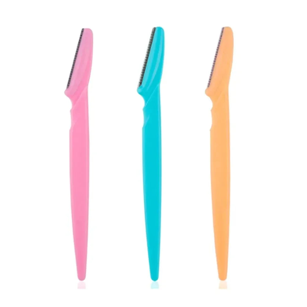 12 Pcs Mix Color Eyebrow Razor Women Face And Body Safe Trimmer Hair Shaver Eye Brow Remover With Cover Small Makeup Tools Set