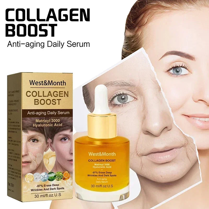 Collagen Wrinkle Removal Face Use Serum Anti-Aging Whitening Beauty Moisturizing Fade Fine Lines Dark Spots Brightening Cosmetic